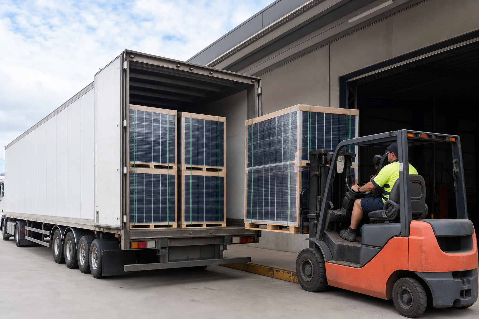 B2B cargo transport delivery truck loading